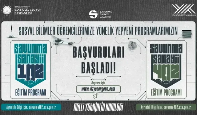 Savunma Sanayii 102 ve 402 Programlarına Başvurular Başladı: Geleceğinizi Şekillendirin