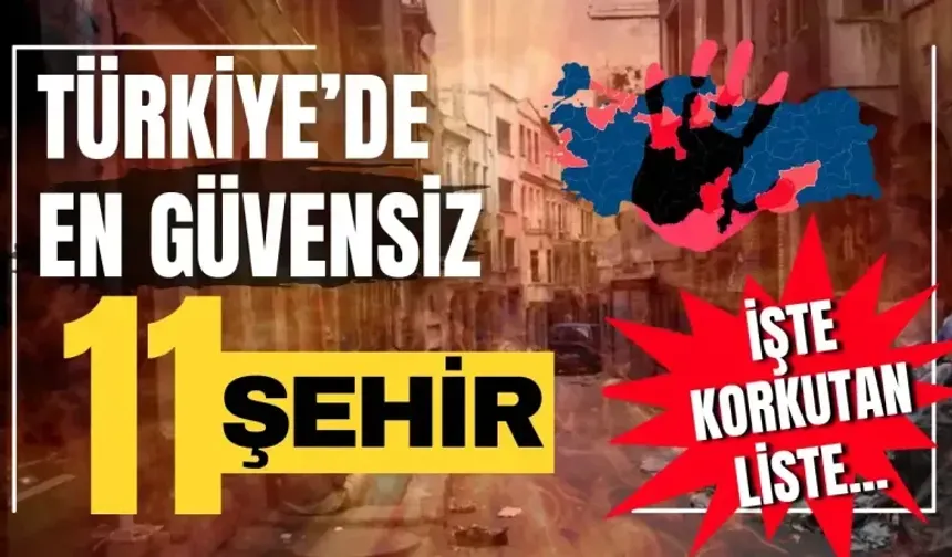 Türkiye’nin en güvensiz 11 şehri belli oldu! İşte, korkutan liste...