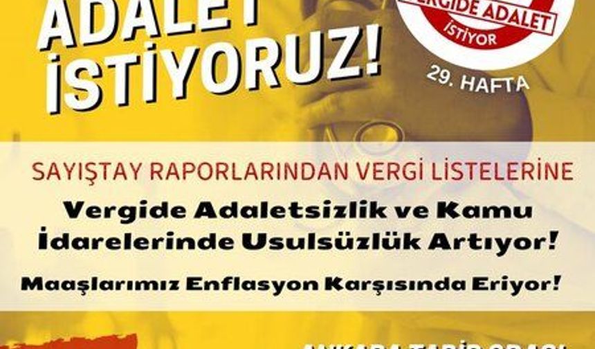 Ankara Tabip Odası'ndan 29'ncu haftada vergide adalet çağrısı