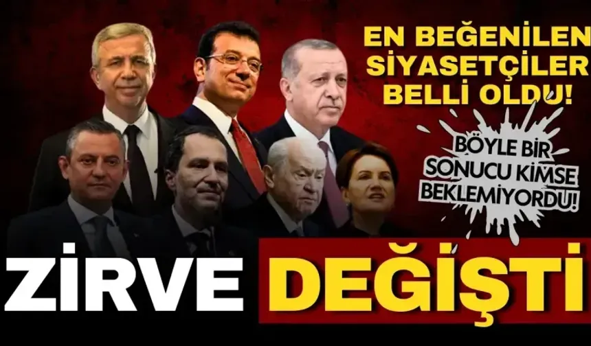 Siyasetçi beğeni anketinde zirve değişti: Cumhurbaşkanı Erdoğan ikinci sırada, ama "hiçbiri" seçeneği de önde